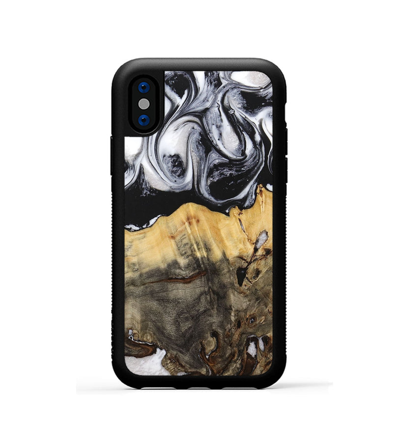 iPhone Xs Wood+Resin Phone Case - Jayla (Black & White, 716854)