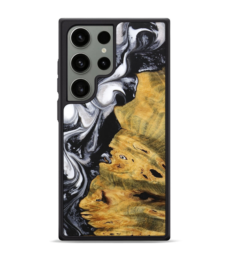 Galaxy S24 Ultra Wood+Resin Phone Case - Janis (Black & White, 716855)