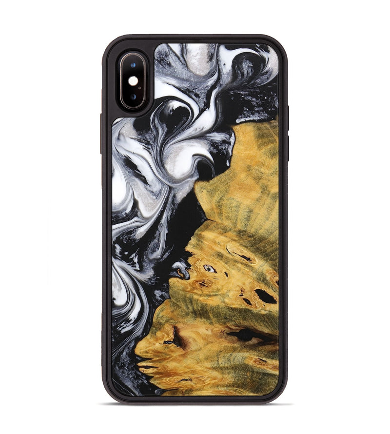 iPhone Xs Max Wood+Resin Phone Case - Janis (Black & White, 716855)