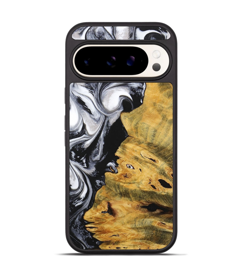 Pixel 9 Pro Wood+Resin Phone Case - Janis (Black & White, 716855)