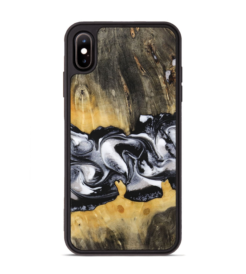 iPhone Xs Max Wood+Resin Phone Case - Maci (Black & White, 716857)