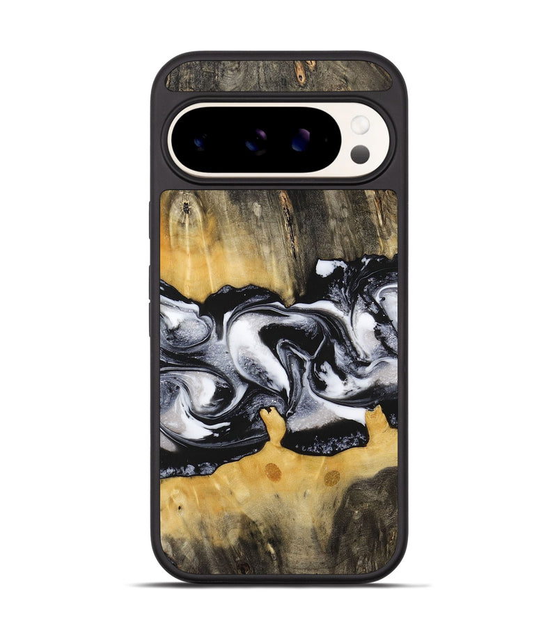 Pixel 9 Pro Wood+Resin Phone Case - Maci (Black & White, 716857)