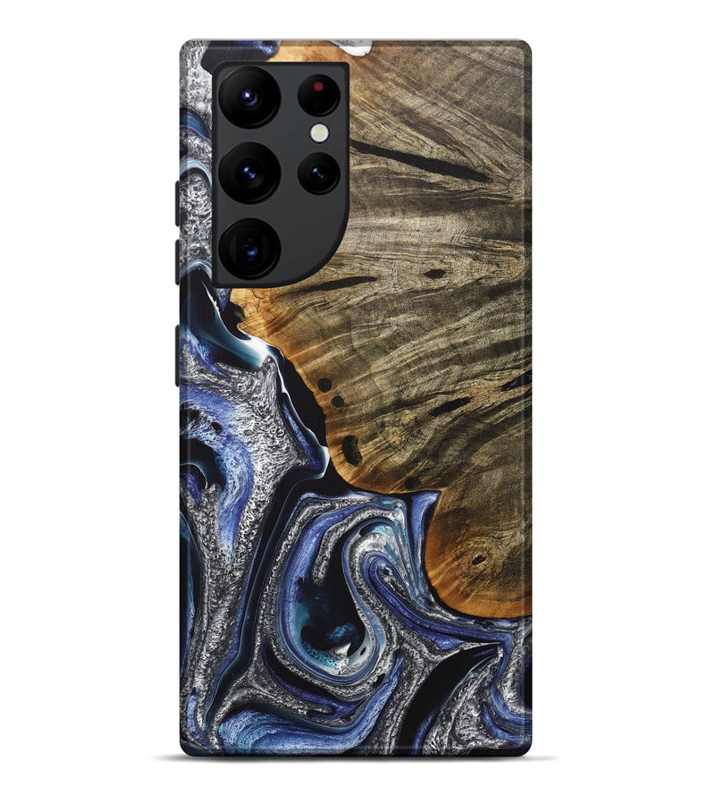 Galaxy S22 Ultra Wood+Resin Live Edge Phone Case - Addison (Blue, 716892)