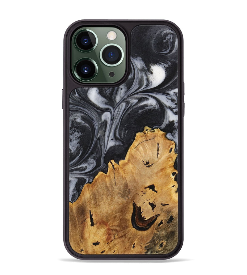 iPhone 13 Pro Max Wood+Resin Phone Case - Crew (Black & White, 716932)