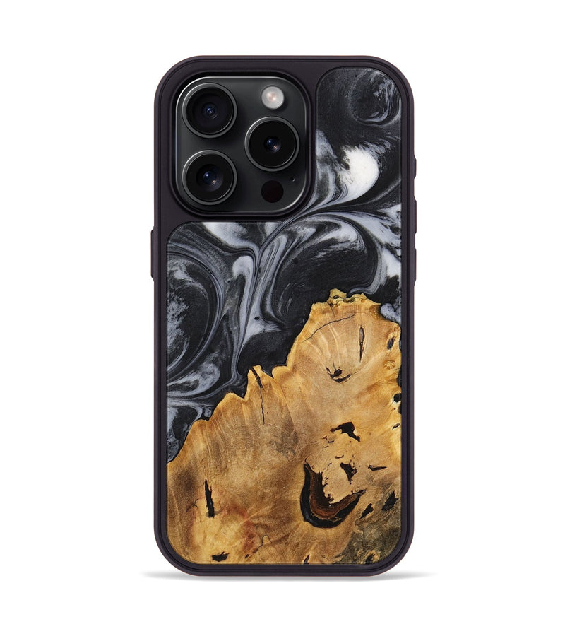 iPhone 15 Pro Wood+Resin Phone Case - Crew (Black & White, 716932)