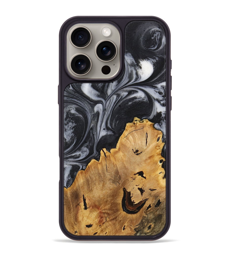 iPhone 16 Pro Max Wood+Resin Phone Case - Crew (Black & White, 716932)