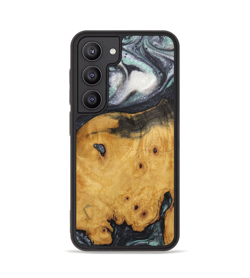 Galaxy S23 Wood+Resin Phone Case - Lindsey (Black & White, 716946)