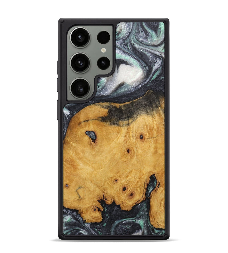 Galaxy S24 Ultra Wood+Resin Phone Case - Lindsey (Black & White, 716946)