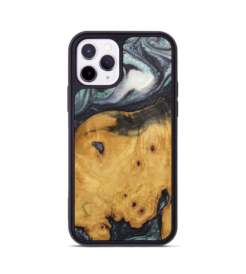 iPhone 11 Pro Wood+Resin Phone Case - Lindsey (Black & White, 716946)