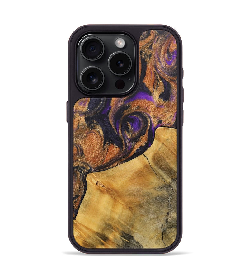 iPhone 15 Pro Wood+Resin Phone Case - Ora (Purple, 716953)