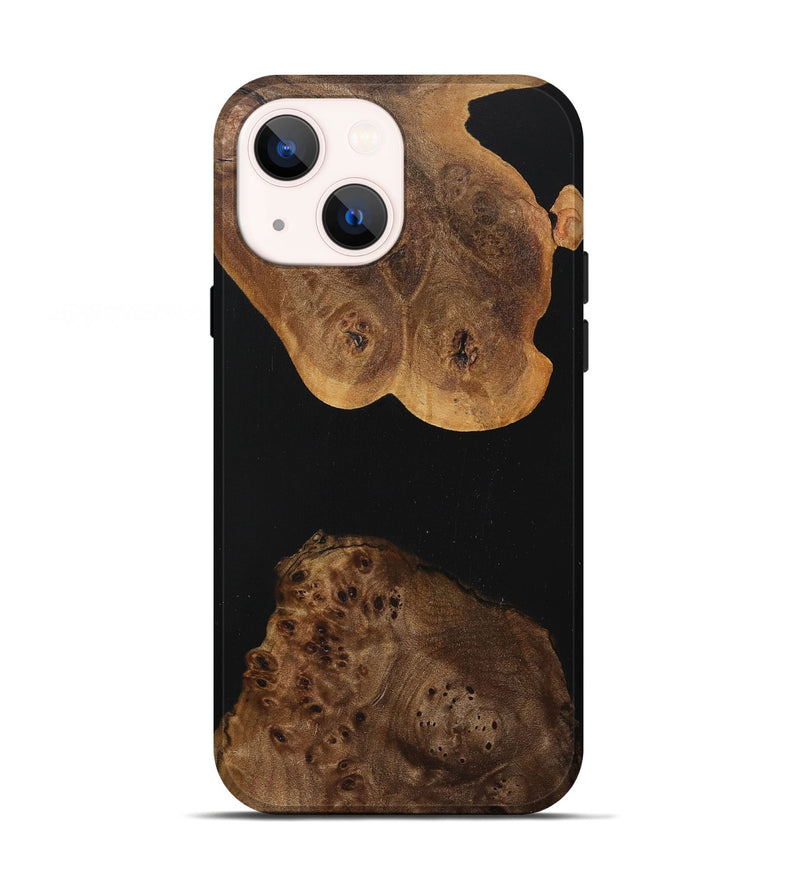 iPhone 13 Wood+Resin Live Edge Phone Case - Adrienne (Pure Black, 717030)