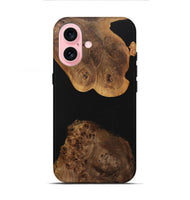 iPhone 16 Wood+Resin Live Edge Phone Case - Adrienne (Pure Black, 717030)