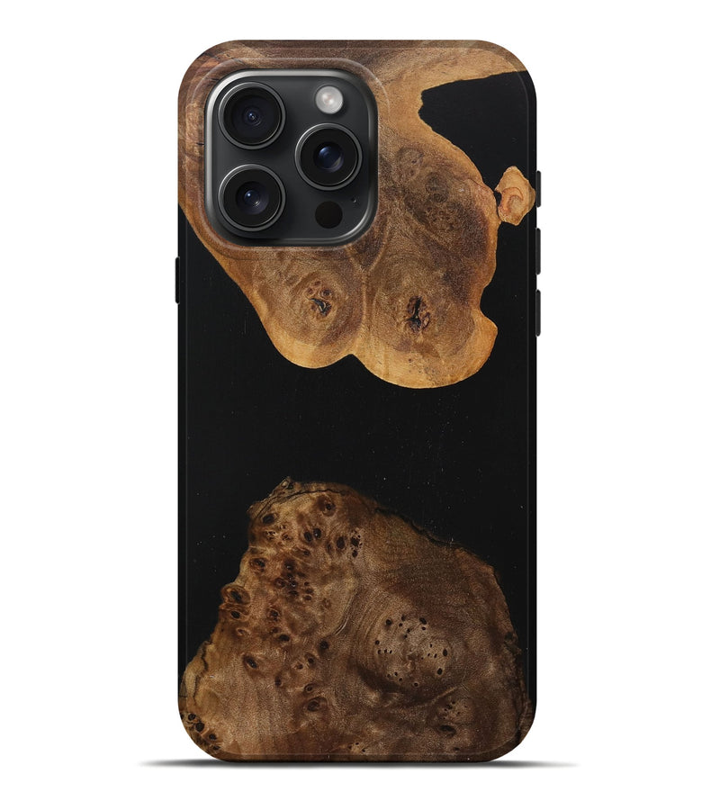 iPhone 16 Pro Max Wood+Resin Live Edge Phone Case - Adrienne (Pure Black, 717030)