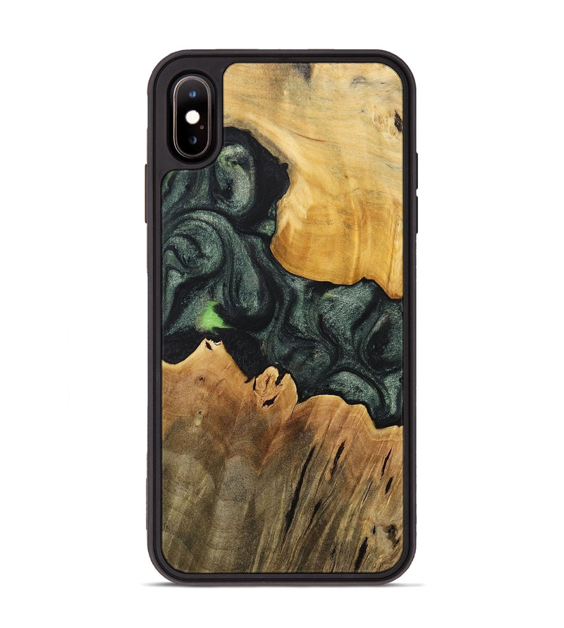 iPhone Xs Max Wood+Resin Phone Case - Amaya (Green, 717063)