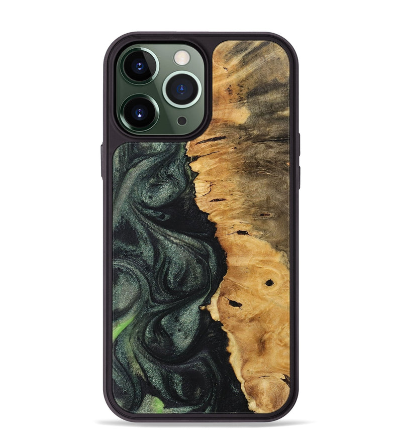 iPhone 13 Pro Max Wood+Resin Phone Case - Dexter (Green, 717064)