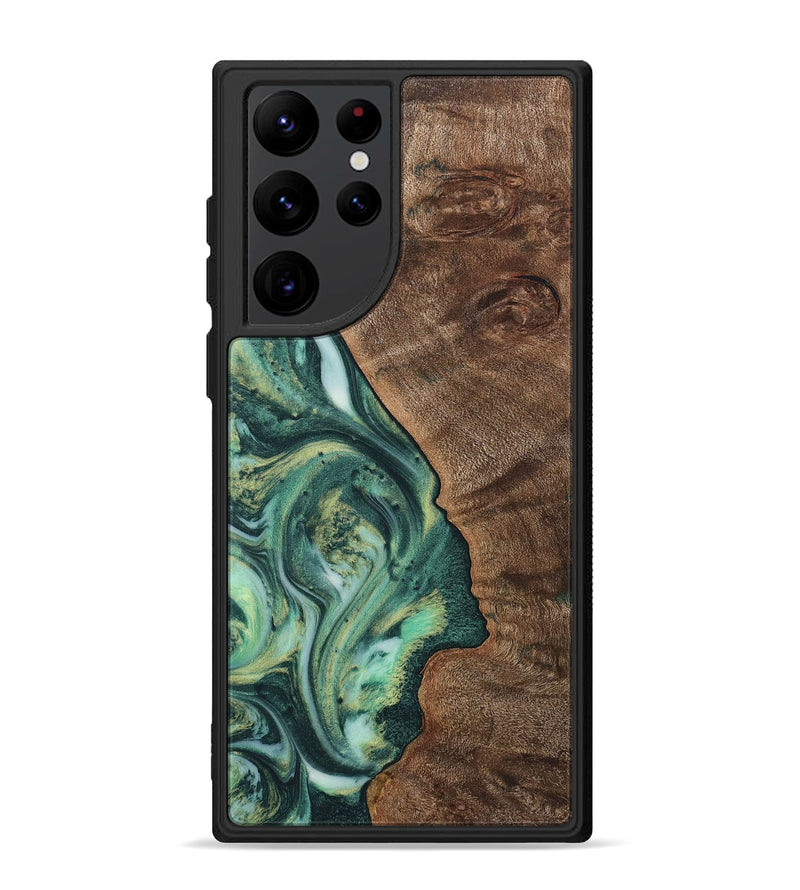 Galaxy S22 Ultra Wood+Resin Phone Case - Juliette (Green, 717069)