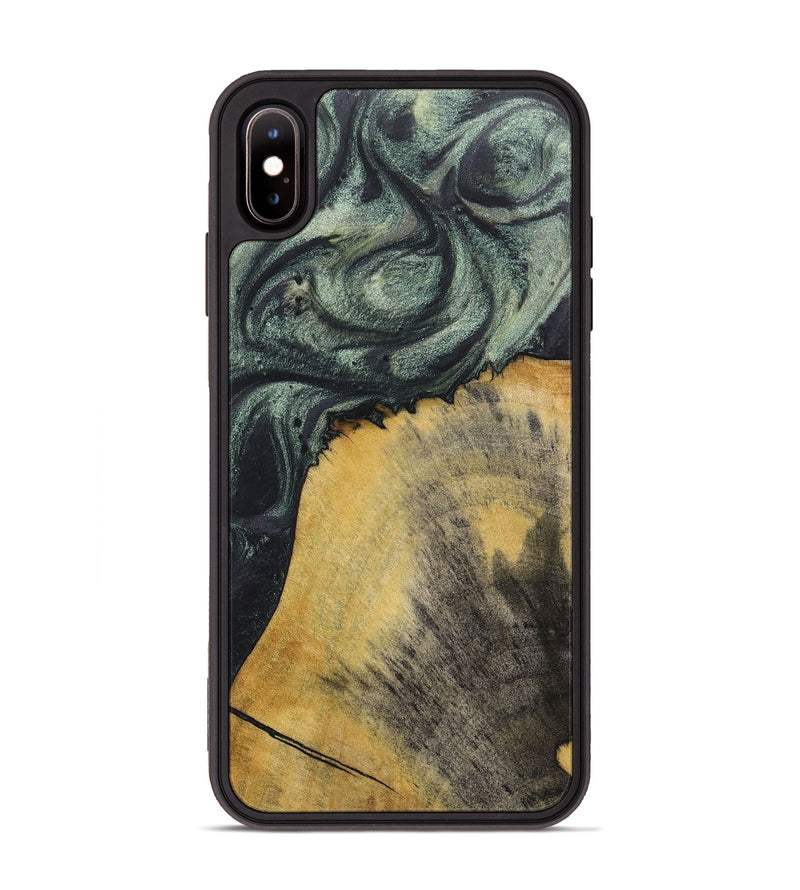 iPhone Xs Max Wood+Resin Phone Case - Vincent (Green, 717073)