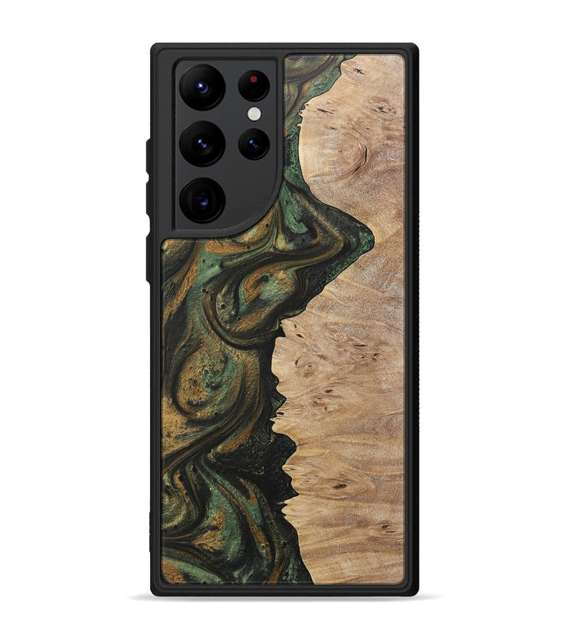 Galaxy S22 Ultra Wood+Resin Phone Case - Cristina (Green, 717080)