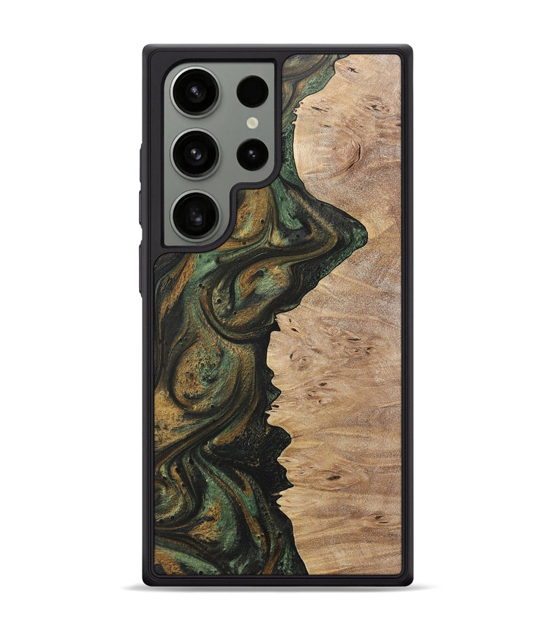 Galaxy S24 Ultra Wood+Resin Phone Case - Cristina (Green, 717080)