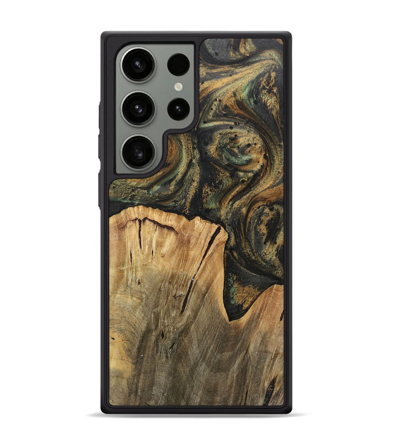 Galaxy S24 Ultra Wood+Resin Phone Case - Jeri (Green, 717084)