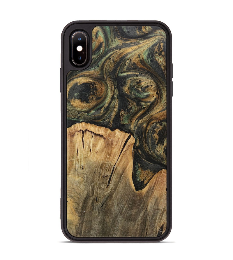 iPhone Xs Max Wood+Resin Phone Case - Jeri (Green, 717084)