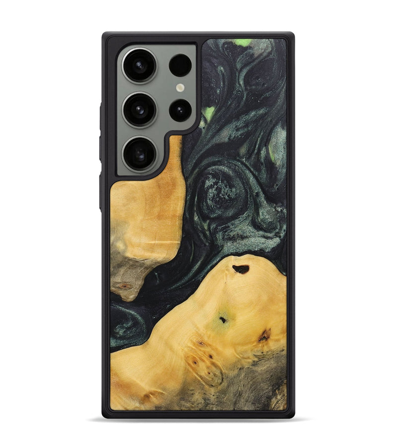 Galaxy S24 Ultra Wood+Resin Phone Case - Alaina (Green, 717092)