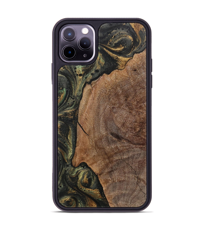 iPhone 11 Pro Max Wood+Resin Phone Case - Jillian (Green, 717098)