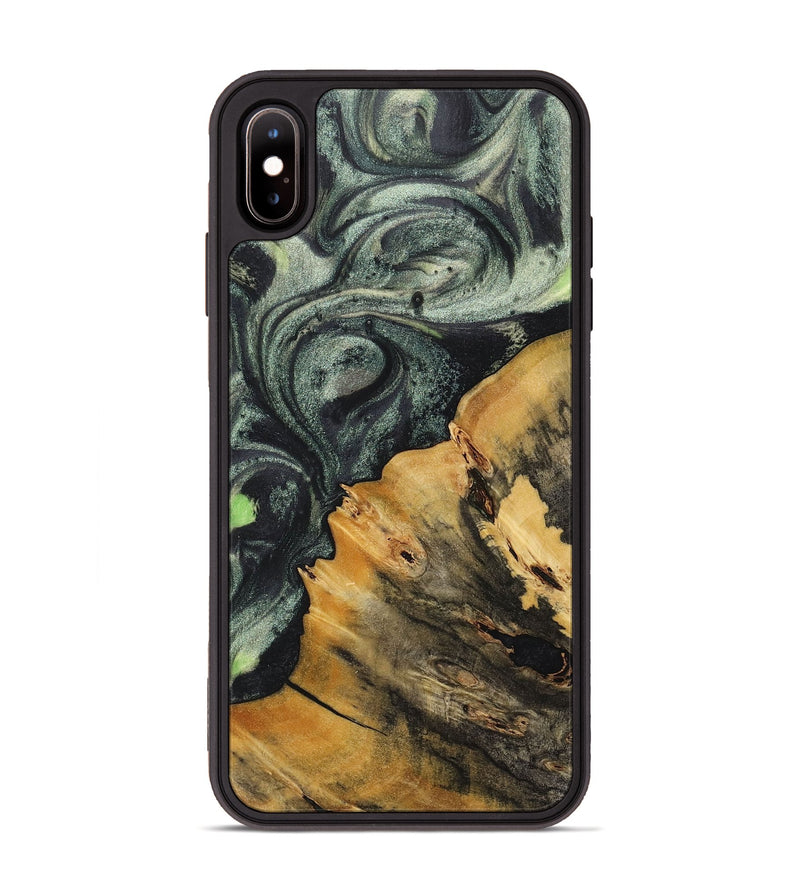 iPhone Xs Max Wood+Resin Phone Case - Jonathon (Green, 717099)