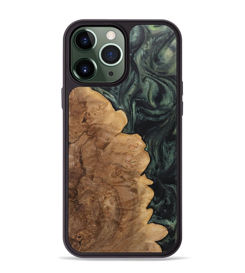 iPhone 13 Pro Max Wood+Resin Phone Case - Mckenzie (Green, 717100)