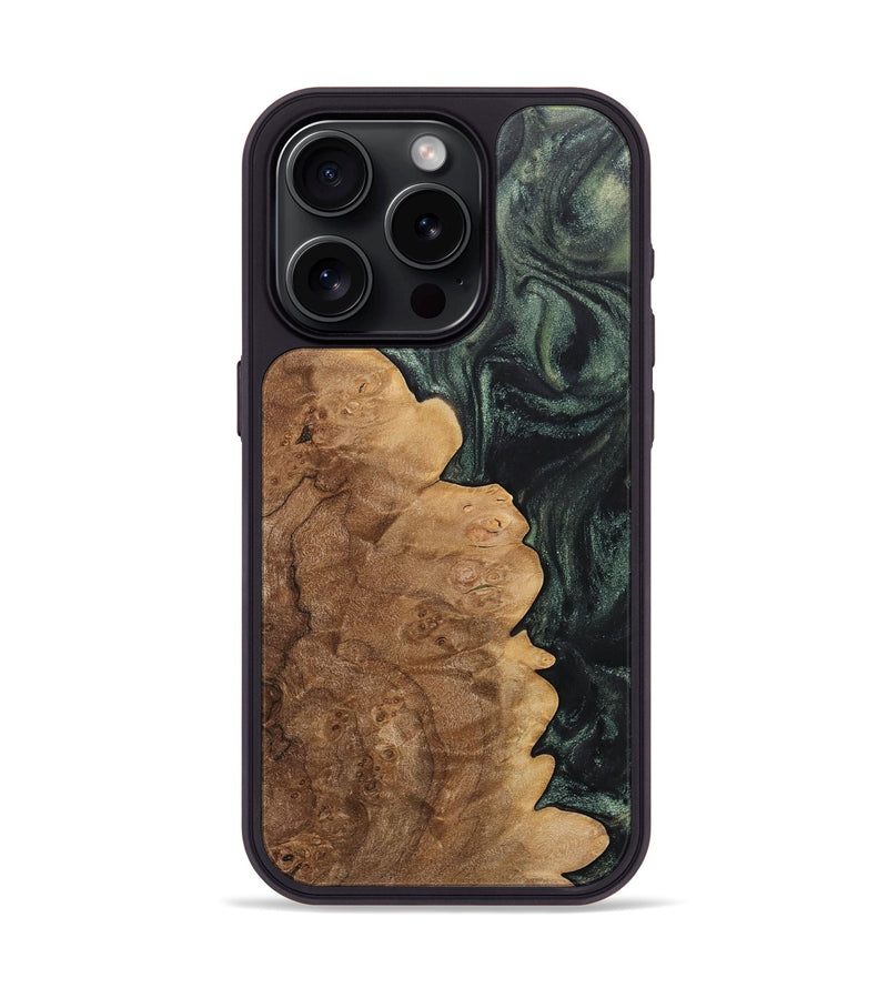 iPhone 15 Pro Wood+Resin Phone Case - Mckenzie (Green, 717100)