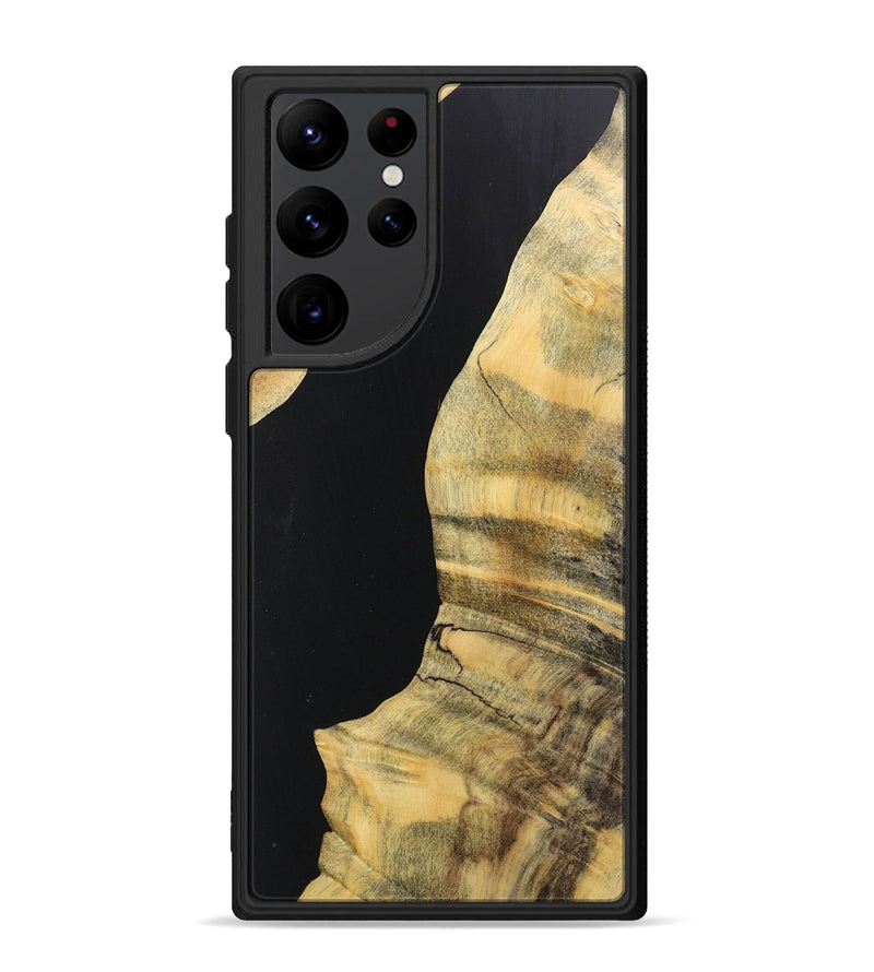 Galaxy S22 Ultra Wood+Resin Phone Case - Carmen (Pure Black, 717109)