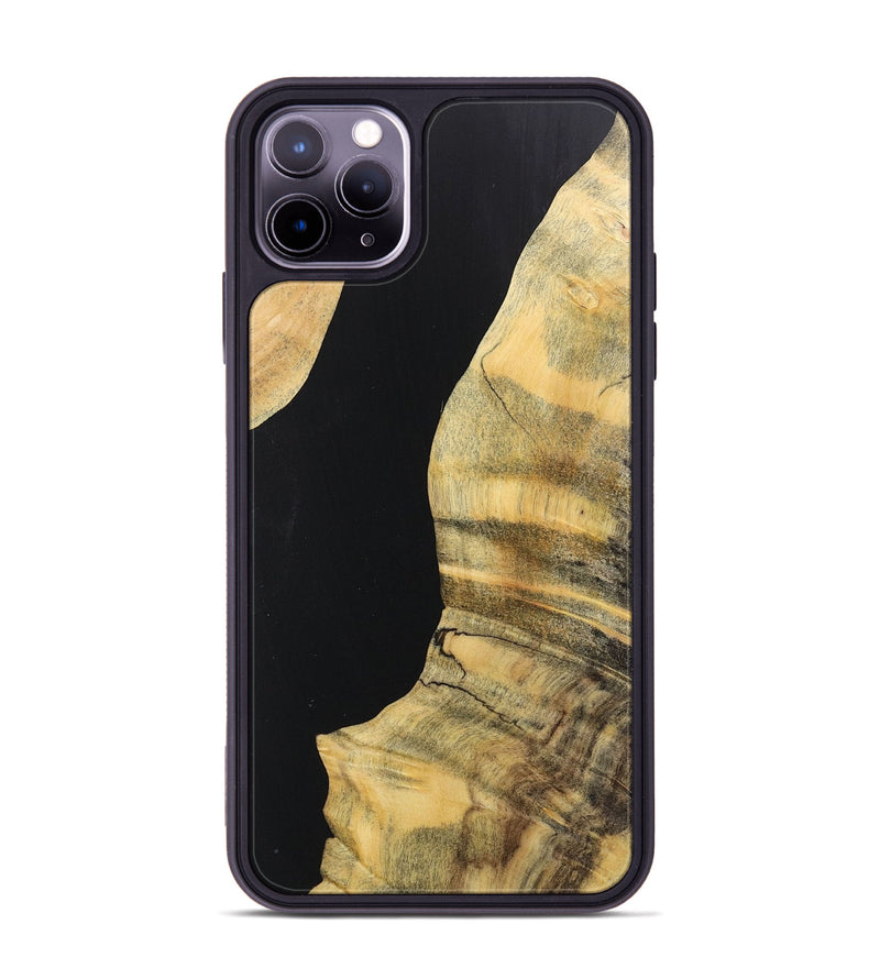 iPhone 11 Pro Max Wood+Resin Phone Case - Carmen (Pure Black, 717109)