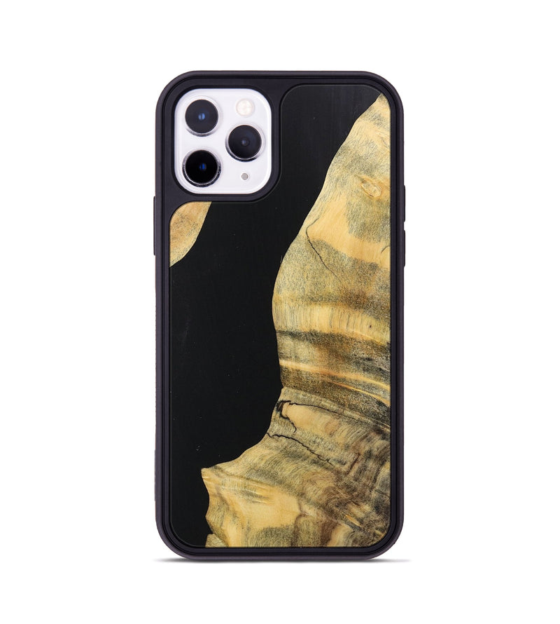 iPhone 11 Pro Wood+Resin Phone Case - Carmen (Pure Black, 717109)