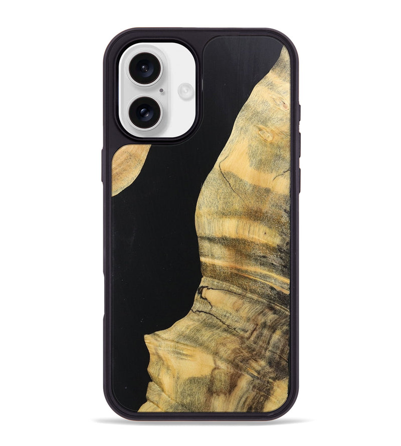 iPhone 16 Plus Wood+Resin Phone Case - Carmen (Pure Black, 717109)