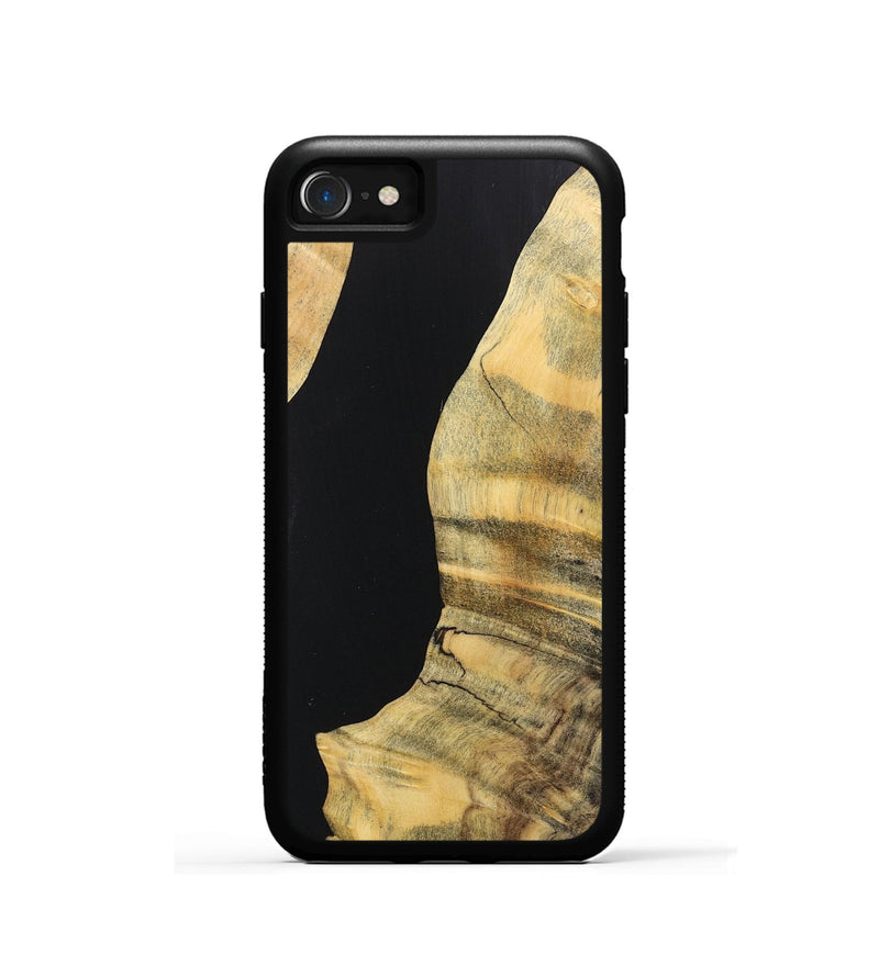 iPhone SE Wood+Resin Phone Case - Carmen (Pure Black, 717109)