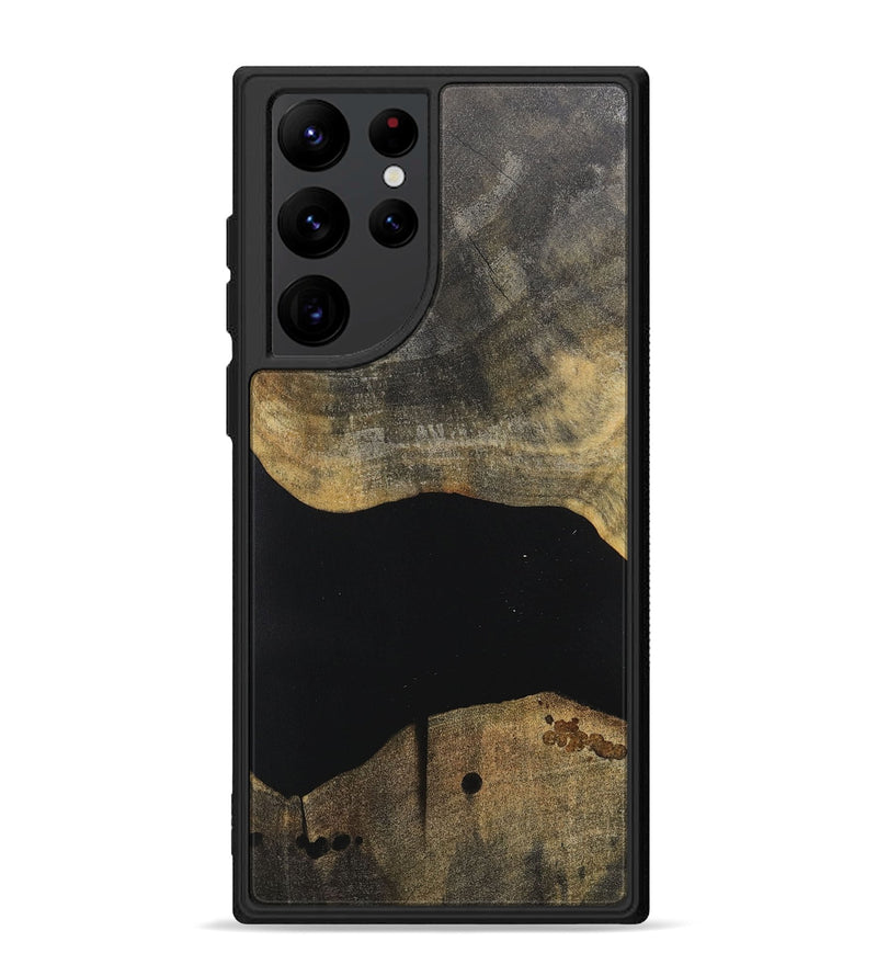 Galaxy S22 Ultra Wood+Resin Phone Case - Mikaela (Pure Black, 717111)