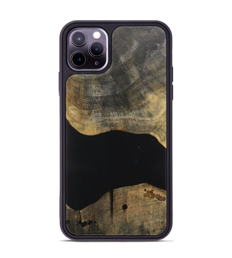 iPhone 11 Pro Max Wood+Resin Phone Case - Mikaela (Pure Black, 717111)