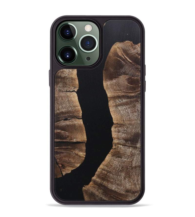 iPhone 13 Pro Max Wood+Resin Phone Case - Bethany (Pure Black, 717113)