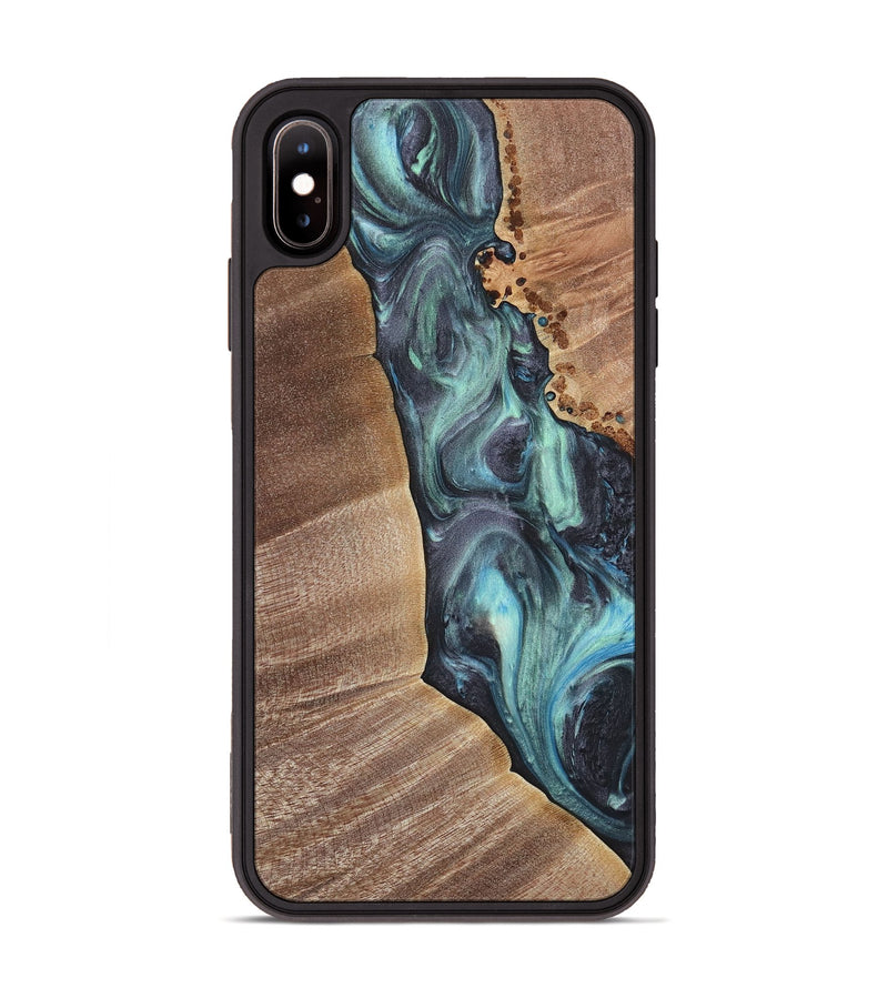 iPhone Xs Max Wood+Resin Phone Case - Braden (Blue, 717156)