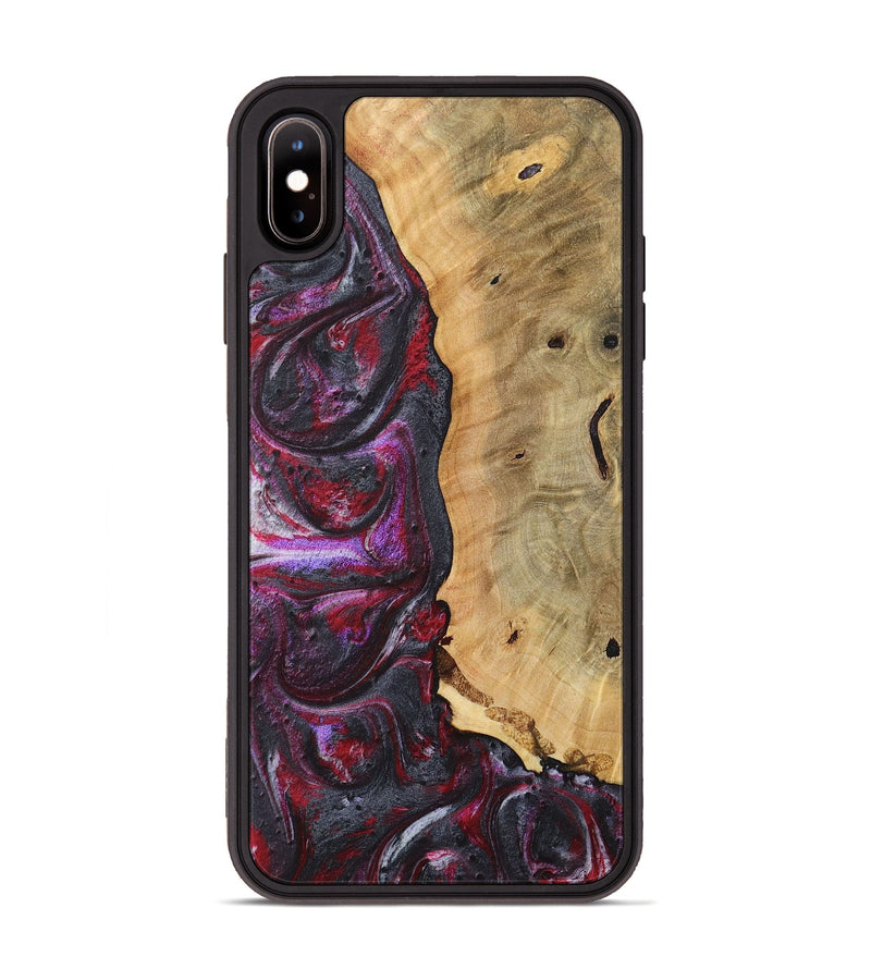 iPhone Xs Max Wood+Resin Phone Case - Antonio (Red, 717185)