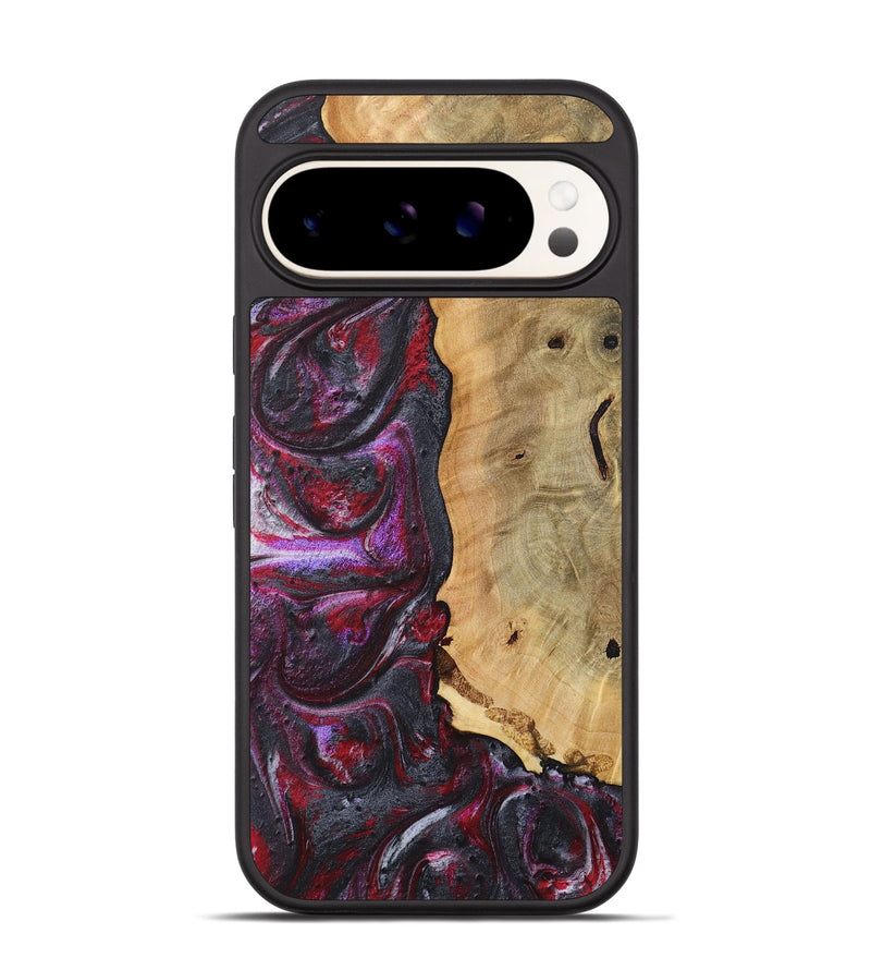 Pixel 9 Wood+Resin Phone Case - Antonio (Red, 717185)