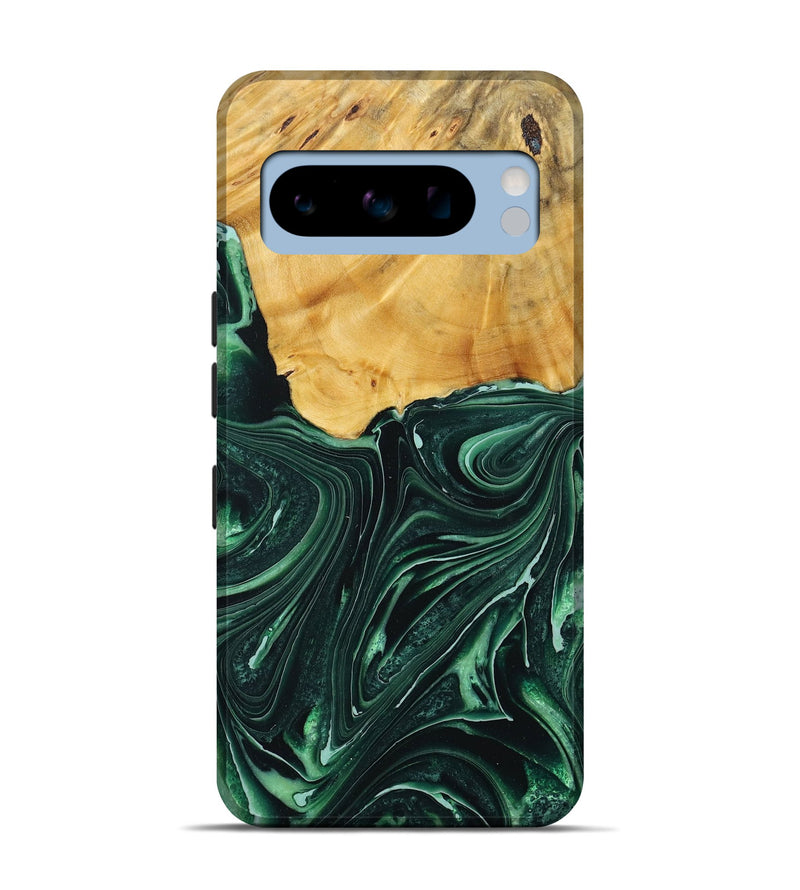 Pixel 8 Pro Wood+Resin Live Edge Phone Case - Clarence (Green, 717229)