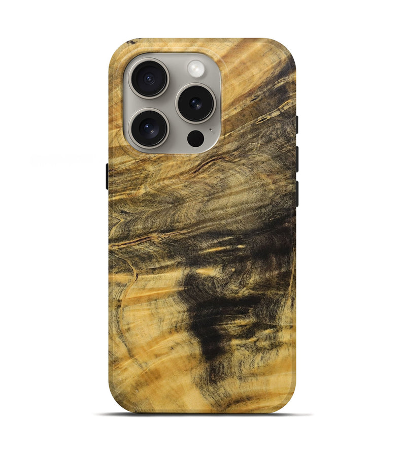 iPhone 16 Pro Wood+Resin Live Edge Phone Case - Jay (Wood Burl, 717236)