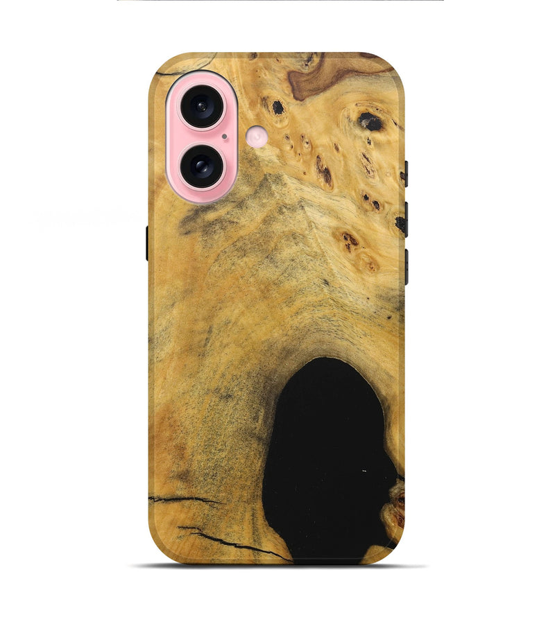 iPhone 16 Wood+Resin Live Edge Phone Case - Karina (Wood Burl, 717240)