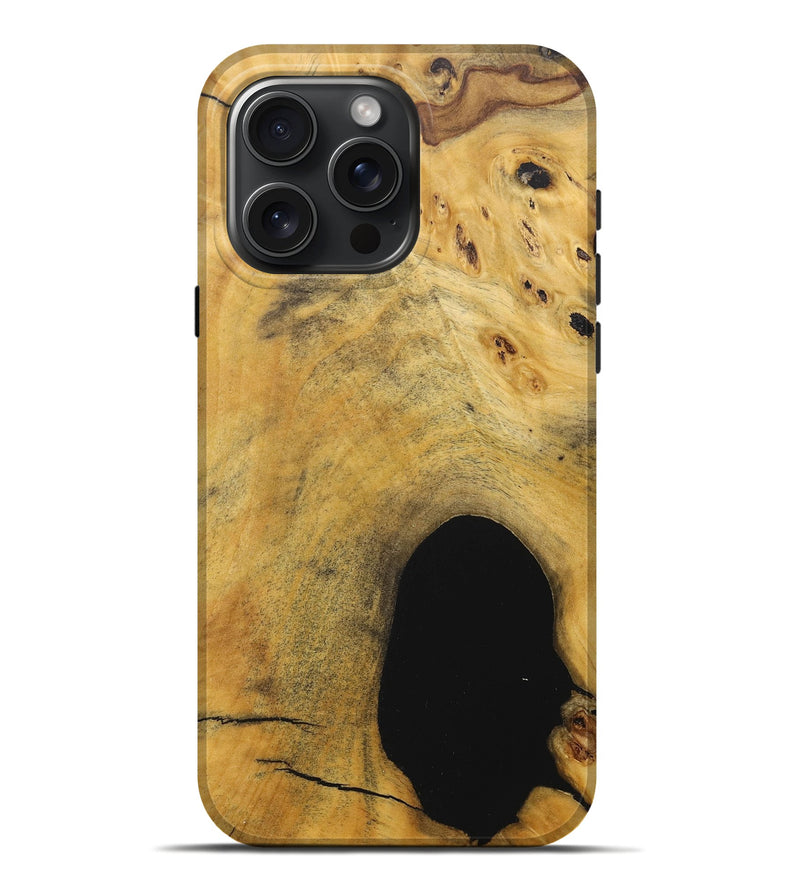 iPhone 16 Pro Max Wood+Resin Live Edge Phone Case - Karina (Wood Burl, 717240)