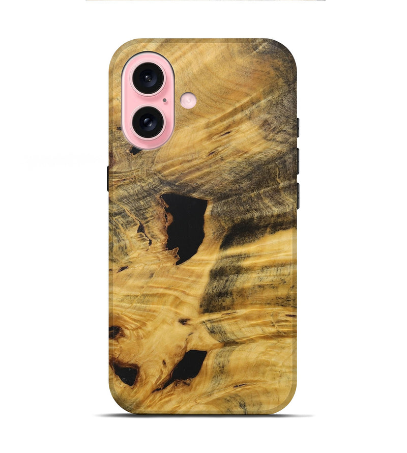 iPhone 16 Wood+Resin Live Edge Phone Case - Ivy (Wood Burl, 717241)