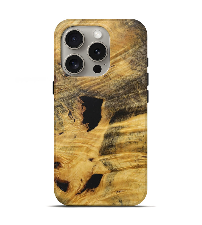 iPhone 16 Pro Wood+Resin Live Edge Phone Case - Ivy (Wood Burl, 717241)