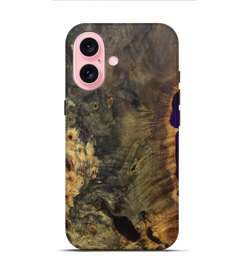 iPhone 16 Wood+Resin Live Edge Phone Case - Chase (Wood Burl, 717243)