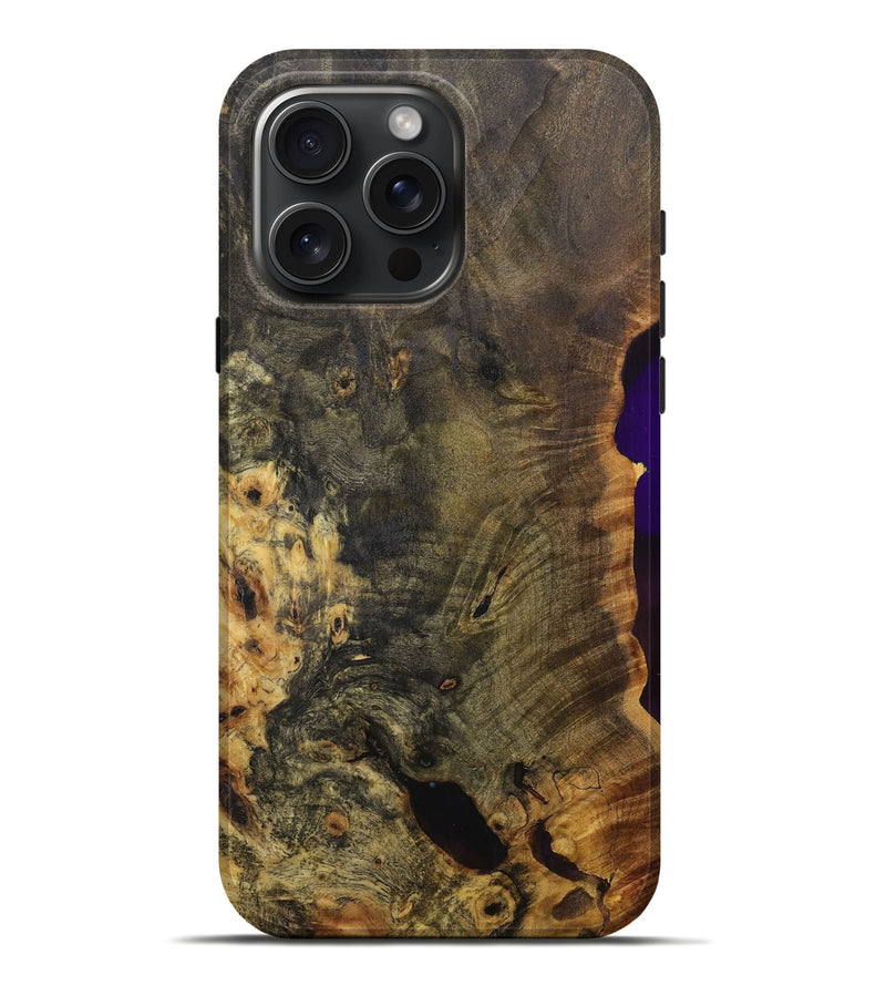 iPhone 16 Pro Max Wood+Resin Live Edge Phone Case - Chase (Wood Burl, 717243)