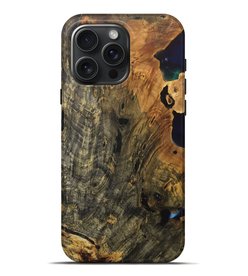 iPhone 16 Pro Max Wood+Resin Live Edge Phone Case - Gia (Wood Burl, 717245)